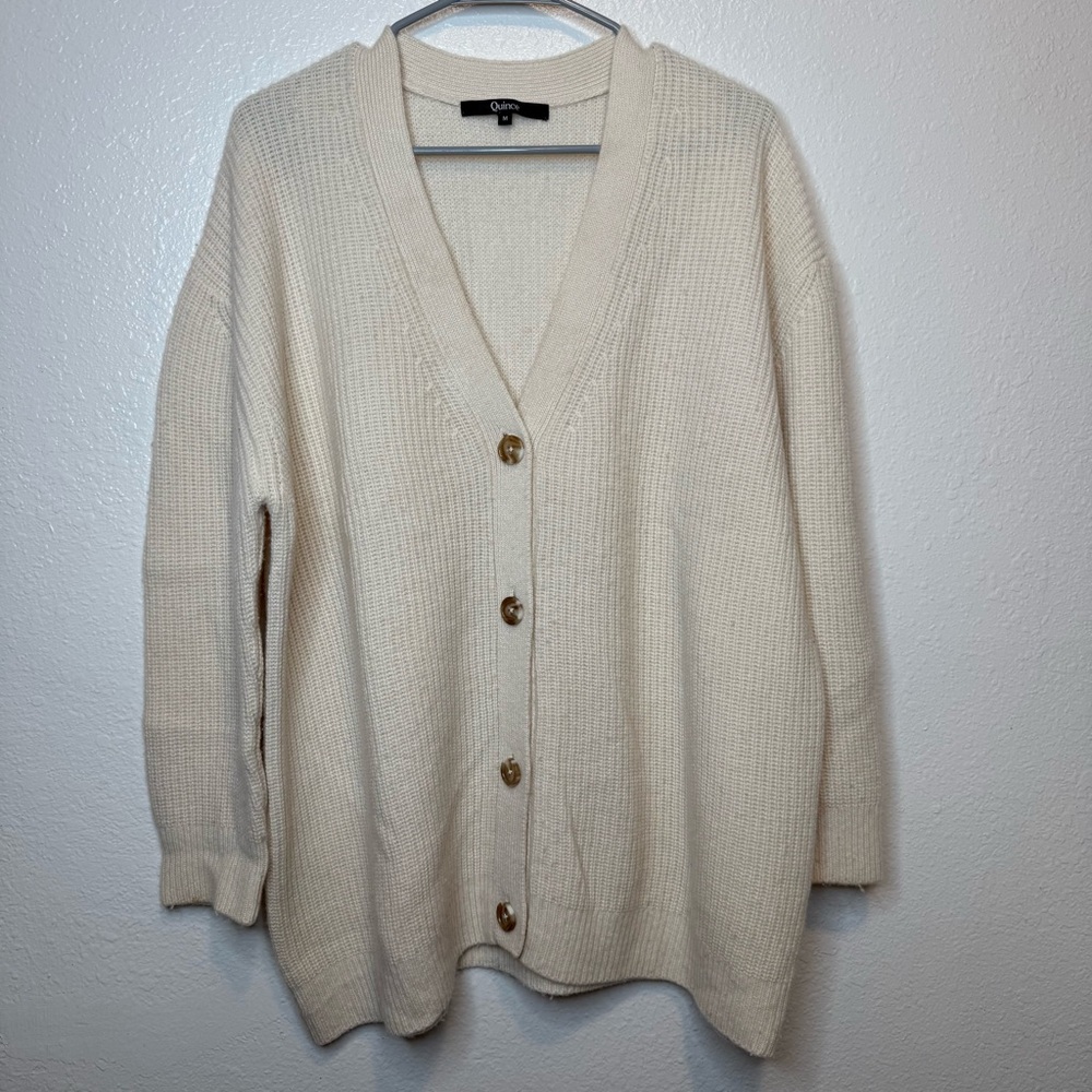 Quince Cream Button Up Cardigan Size Medium